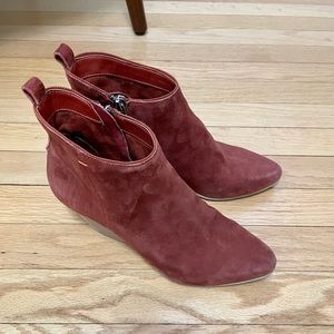 Dolce Vita Rust Red Suede Ankle Booties Size 7